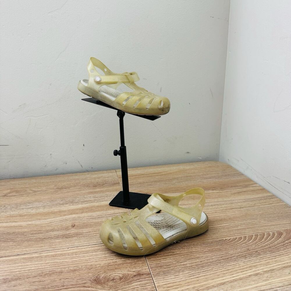 Crocs Isabella Yellow Jelly Flat Sandals Girls Size 10